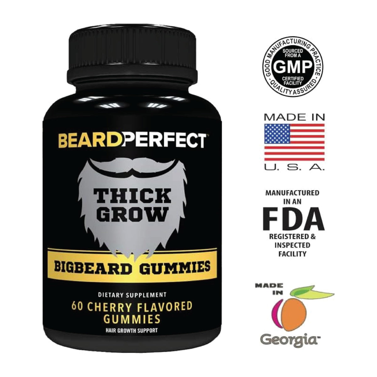BeardPerfect ThickGrow Beard Growth Gummies with Biotin - 60 Gummies - image 7
