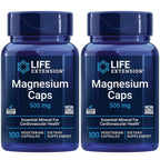 Life Extension Magnesium Caps 500 mg Heart Health - 200 Vegetarian Capsules