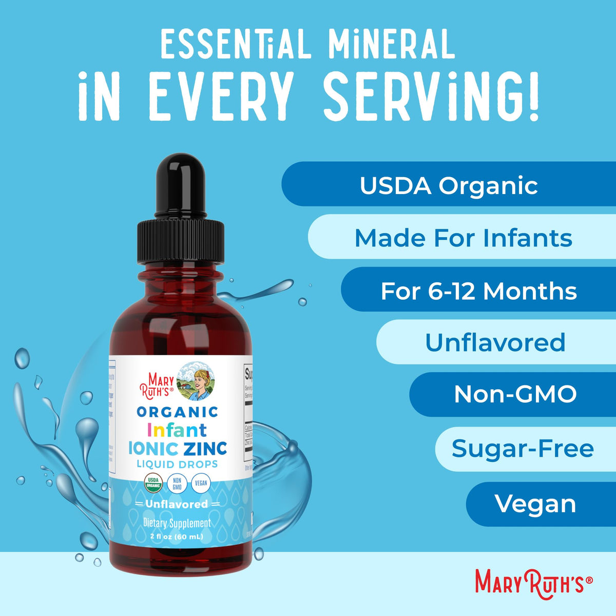 MaryRuth's USDA Organic Liquid Zinc Drops for Infants - 2 Fl Oz - image 7