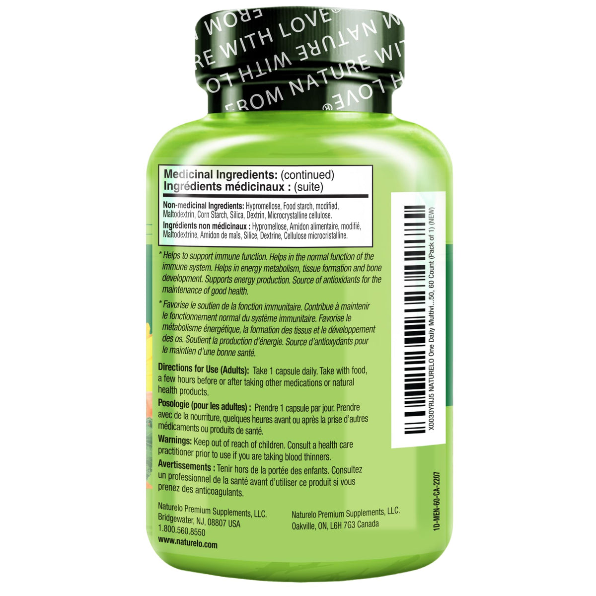 NATURELO Multivitamin for Men - One Daily, 60 Vegetarian Capsules