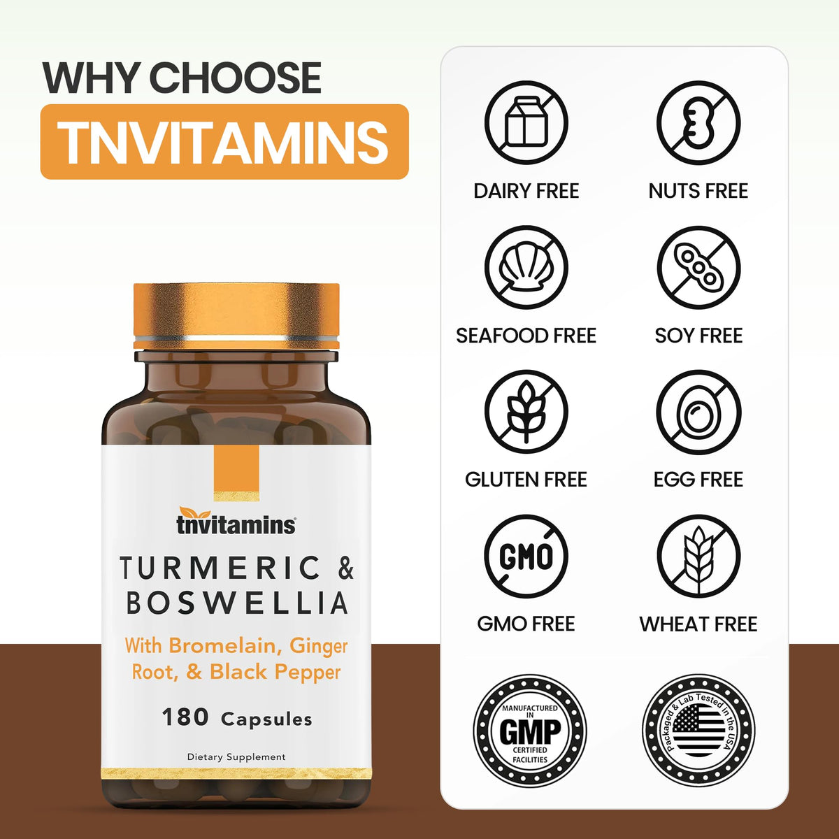 tnvitamins Turmeric & Boswellia Complex Joint Support - 180 Capsules - image 6