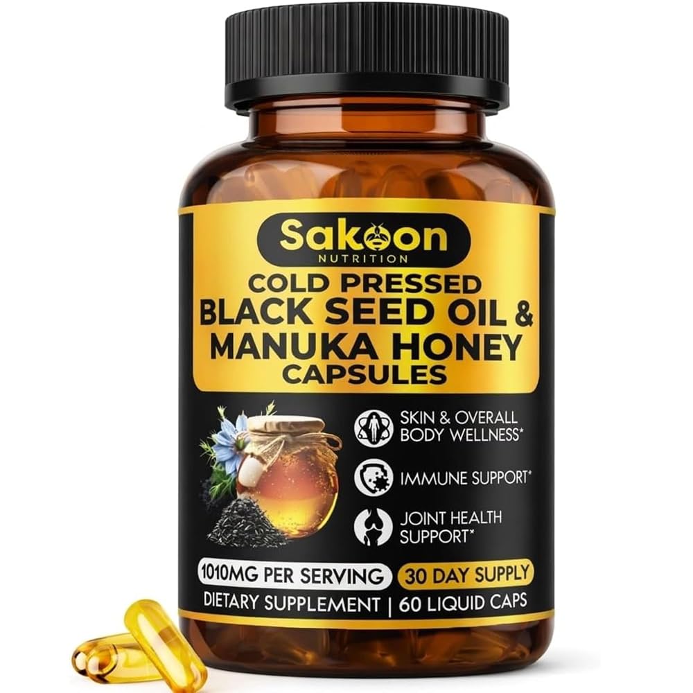 Sakoon Nutrition Black Seed Oil with Manuka Honey - 60 Capsules