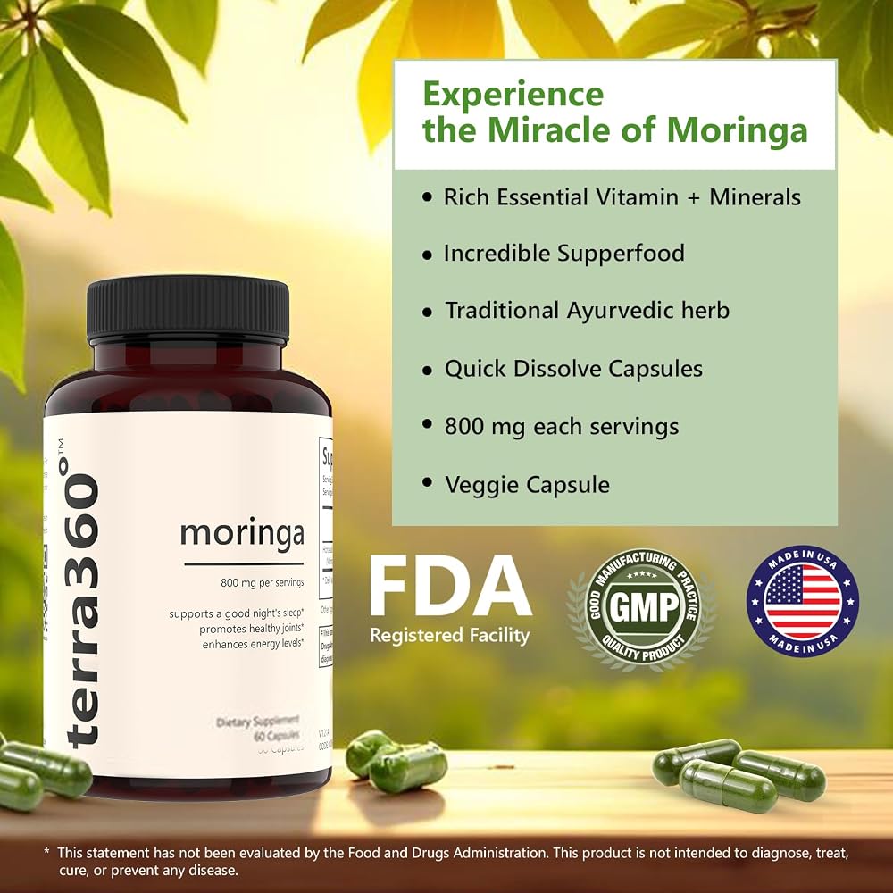 terra360° Moringa 800mg Capsules for Energy & Vitality - 60 Capsules - image 4