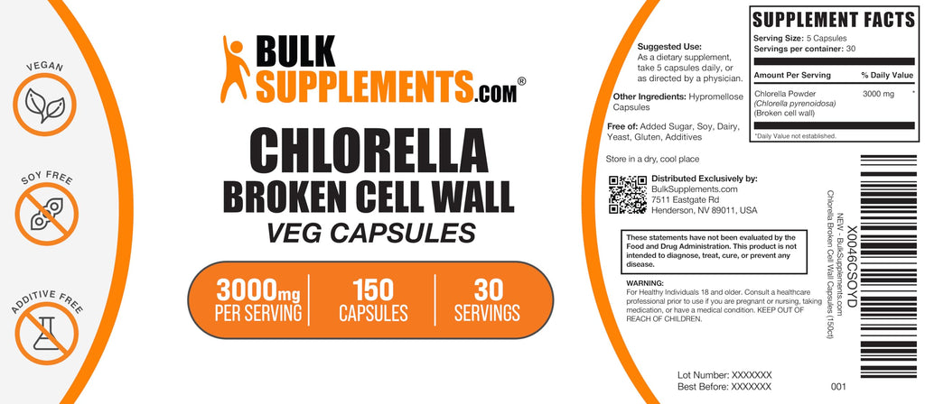 BulkSupplements Chlorella Capsules Broken Cell Wall - 150 Count - image 6