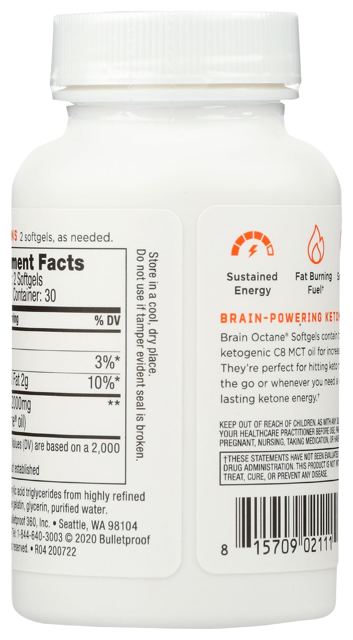 Bulletproof Brain Octane C8 MCT Oil Softgels - 60 Softgels - image 2