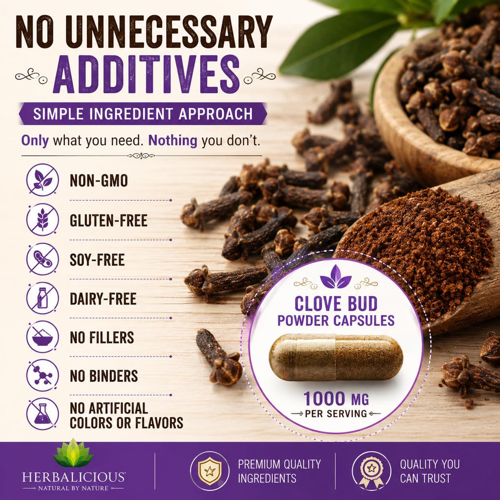 HERBALICIOUS Cloves Capsules Natural Supplement - 100 Capsules - image 3