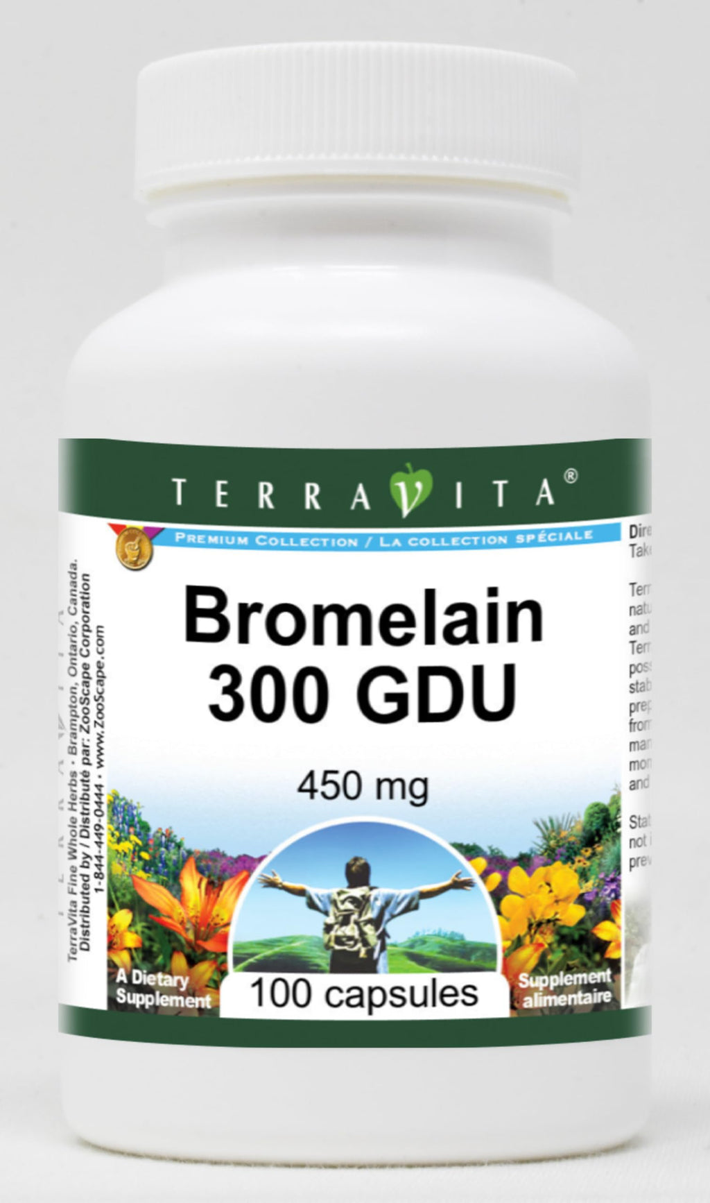 Terravita Bromelain 300 GDU 450 mg - 100 Capsules