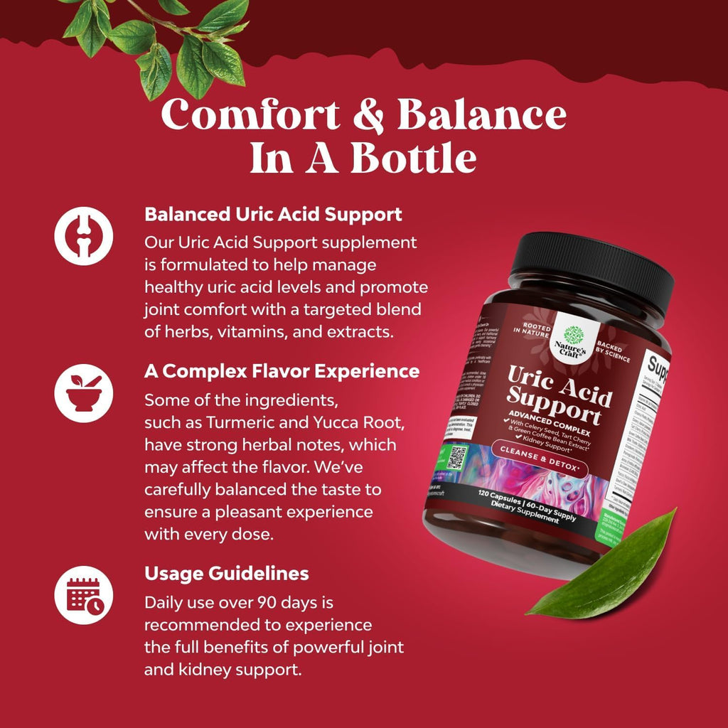 Natures Craft Uric Acid Cleanse Support with Green Coffee Beans - 120 Capsules - image 3