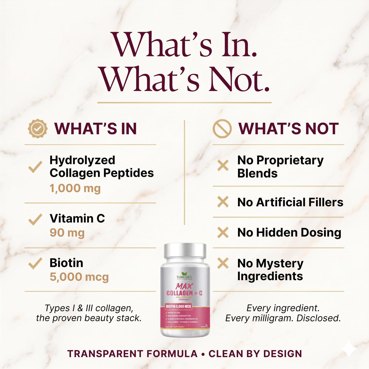 Sundhed Natural Max Collagen Plus C - 60 Capsules - image 3