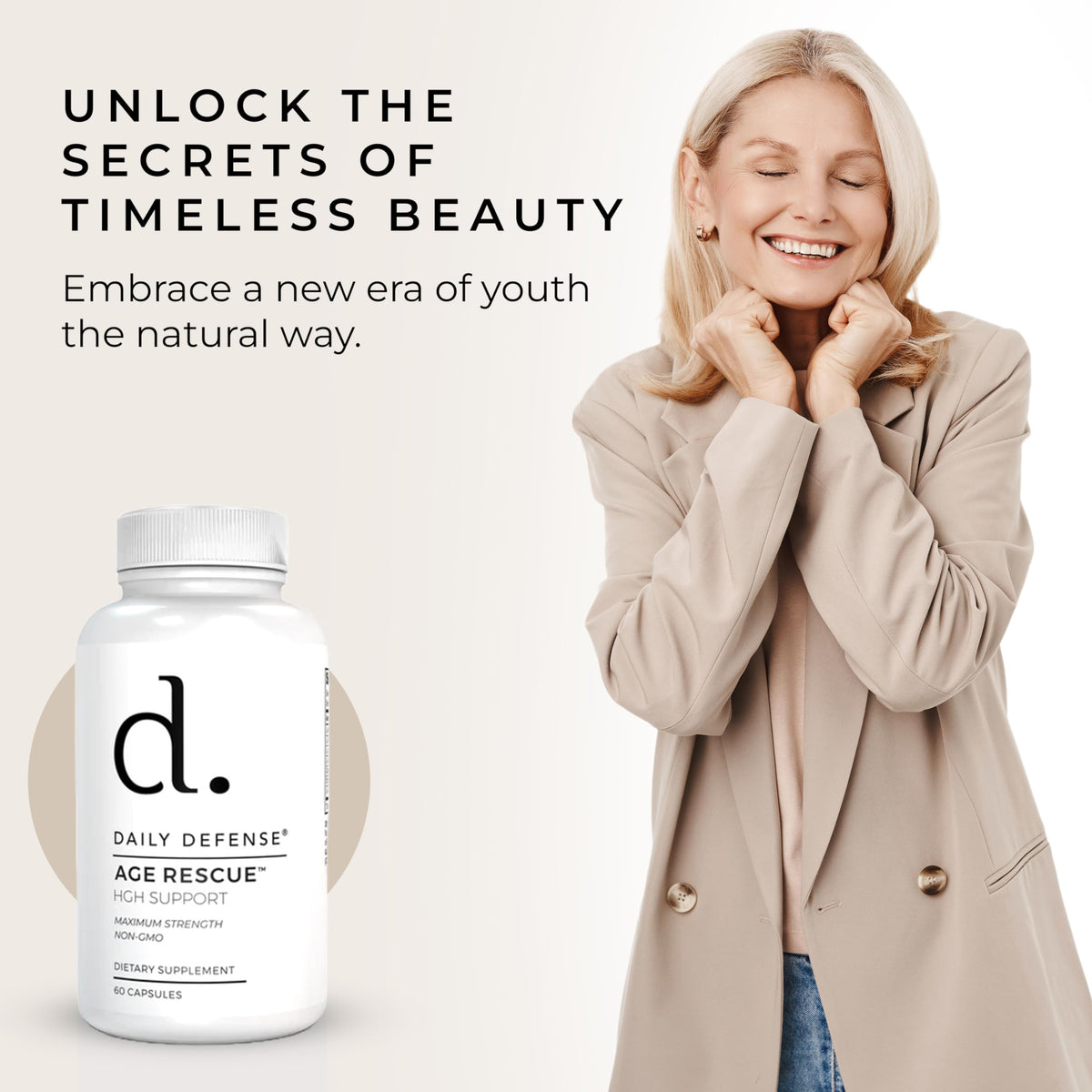 Daily Defense Age Rescue Anti Aging Amino Acids - 60 Capsules - image 2