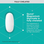 Qunol Magnesium Glycinate Tablets 300mg, 100% Chelated, Gluten-Free