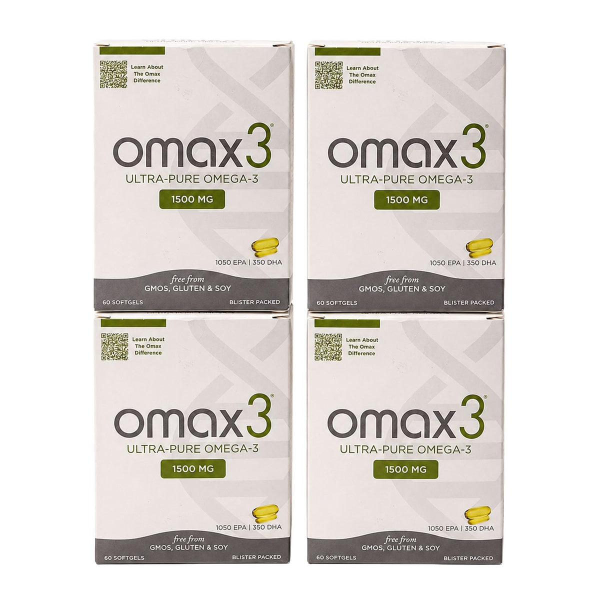 Omax3 Omega 3 Fish Oil 1500mg High-Potency EPA/DHA - 240 Softgels