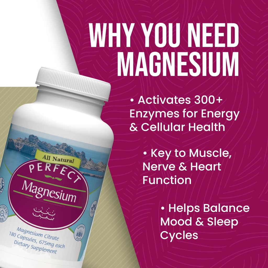 Perfect Supplements Magnesium Citrate - 180 Vegetarian Capsules - image 3