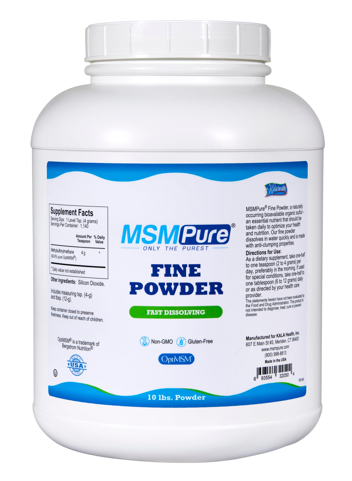 KALA HEALTH MSMPure MSM - Fine Powder Crystals