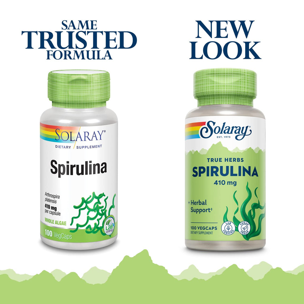 SOLARAY Spirulina Algae 410 mg Supplement - 100 Vegetarian Capsules - image 3