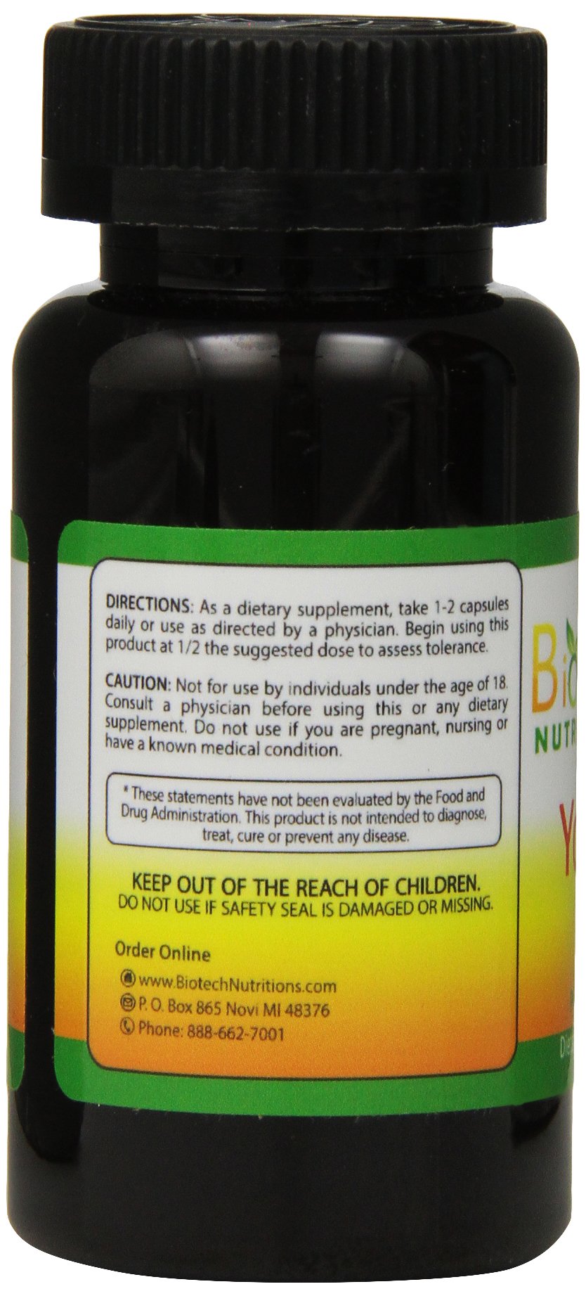 Biotech Nutritions Yohimbine HCl Dietary Supplement - 120 Capsules - image 2