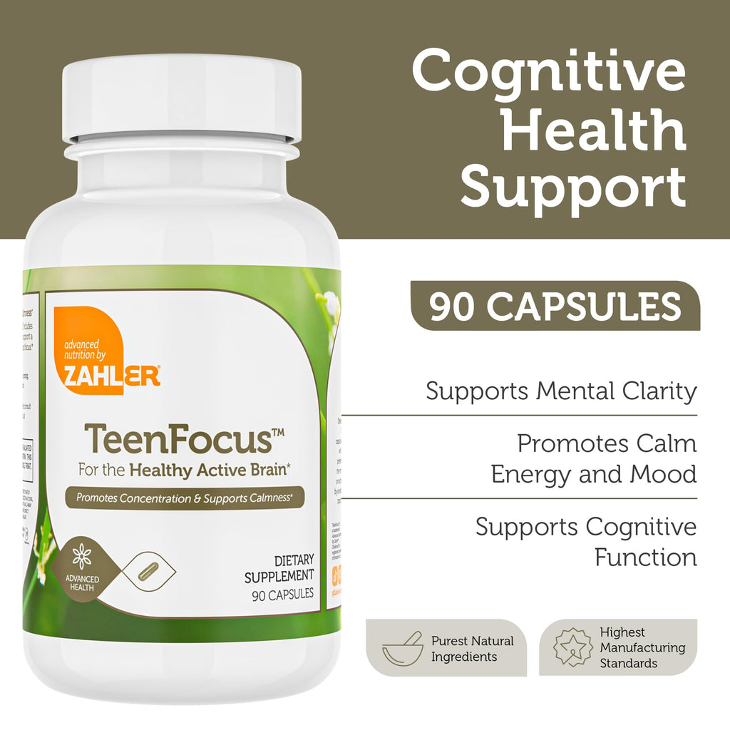 Zahler TeenFocus Advanced Formula for Focus & Concentration - 90 Capsules - image 2