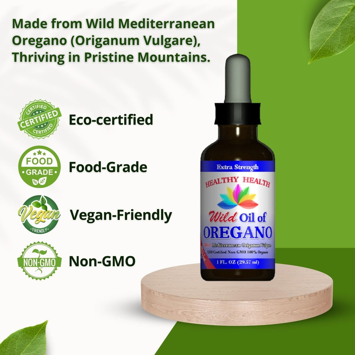 Healthy Health Oregano Oil Wild Mediterranean Organic 83% Carvacrol - 1 fl oz - image 3