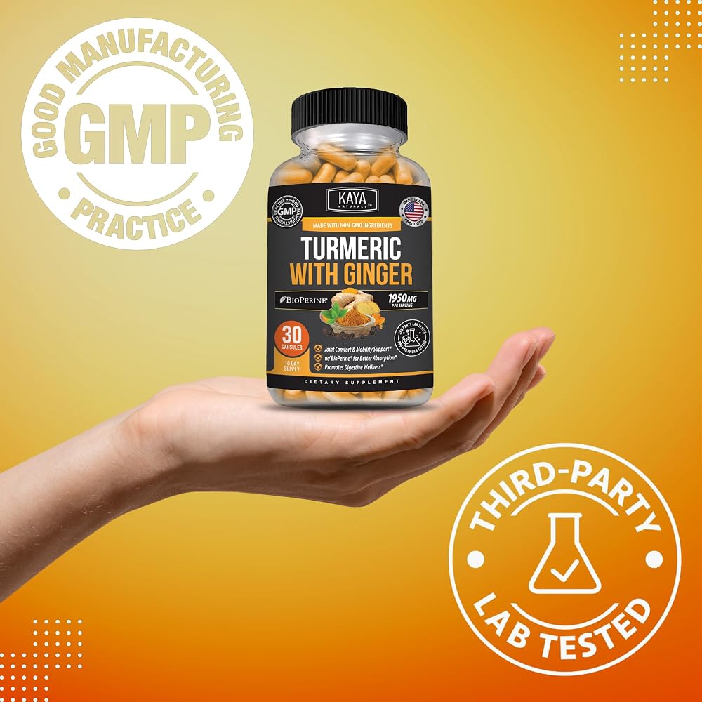 Kaya Naturals Turmeric Curcumin Supplement with Ginger & Bioperine - image 6