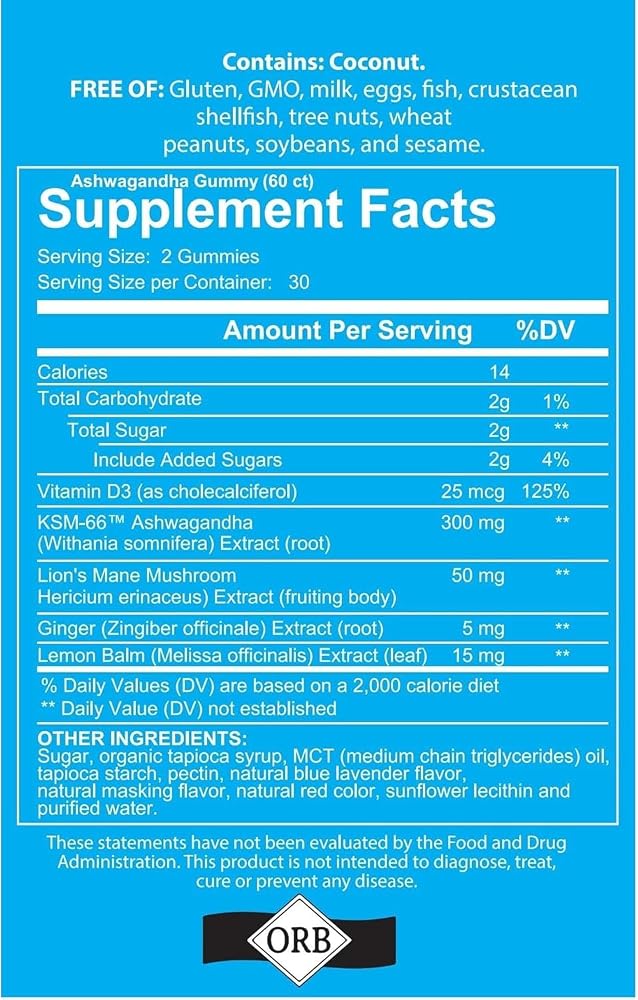 4 Your Wellness Ashwagandha KSM-66 Lion's Mane Gummies - 120 Count - image 5