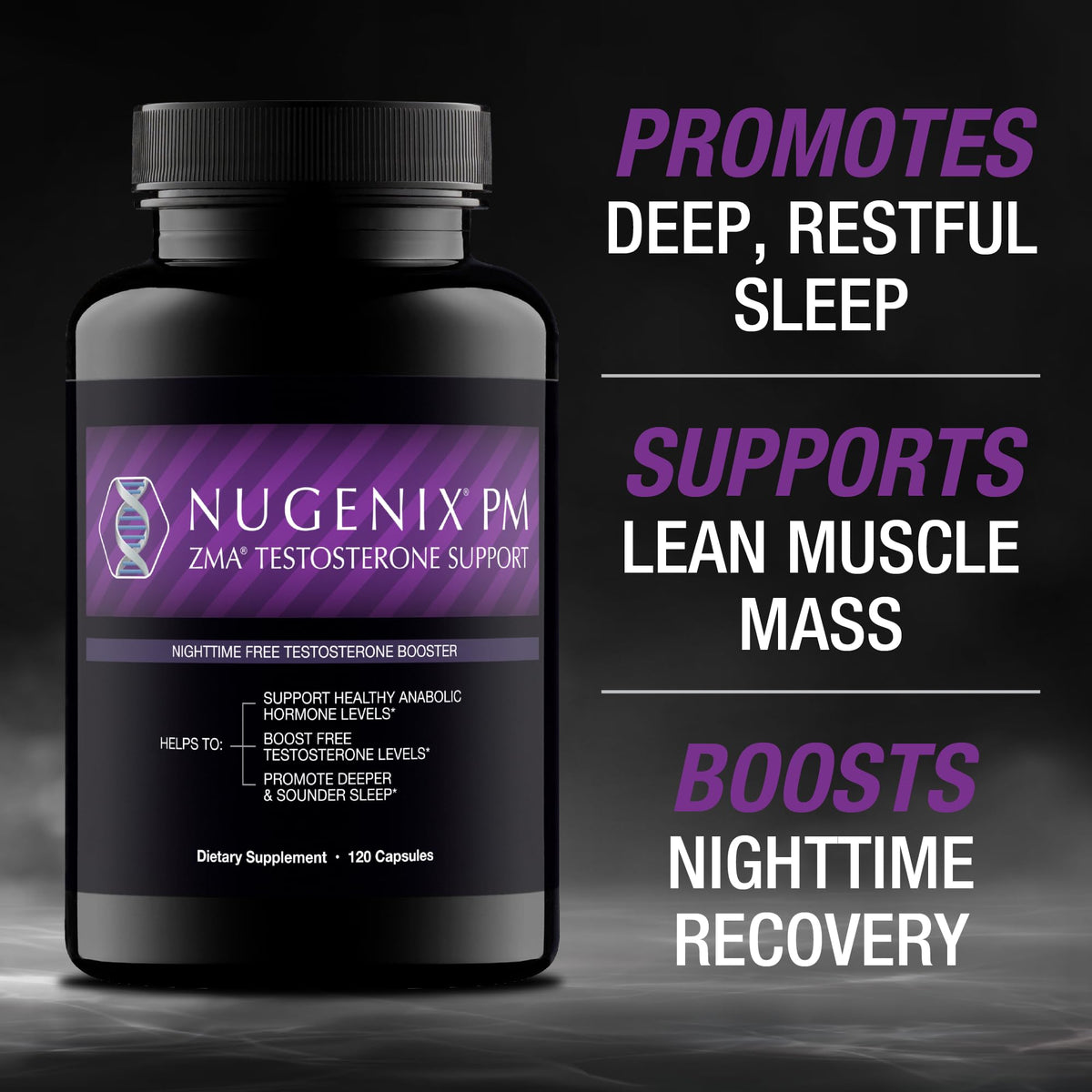Nugenix PM ZMA Nighttime Testosterone Booster for Men - 120 Capsules - image 2