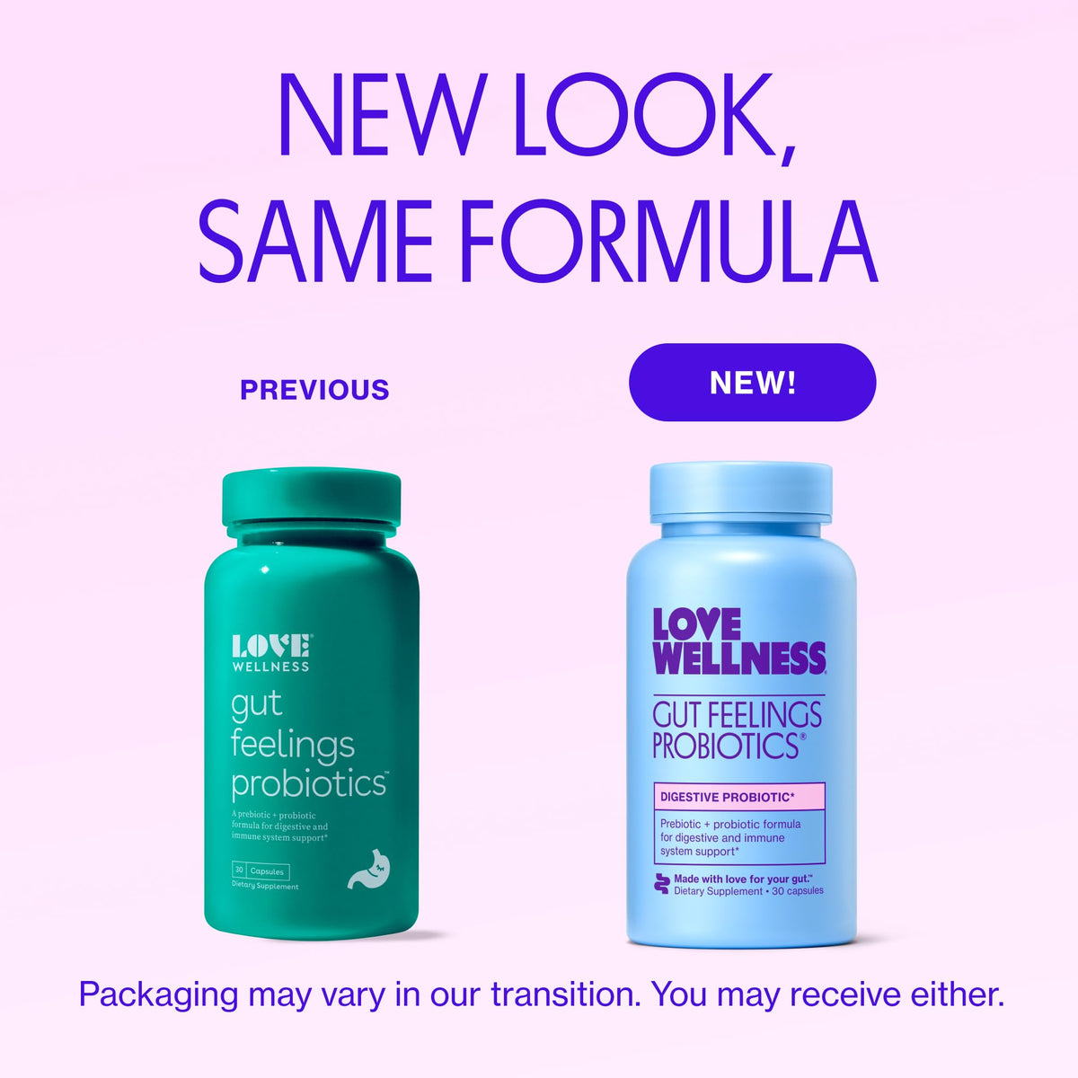Love Wellness Gut Feelings Probiotic with Prebiotics & Postbiotics - 30 Capsules - image 2