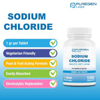 P Puregen Labs Puregen Labs Sodium Chloride Tablets 1 gm (1000 mg)