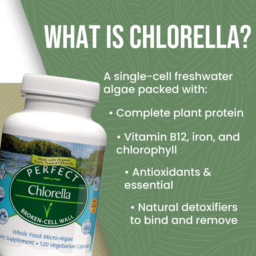 Perfect Supplements Chlorella Vegetarian Protein - 120 Capsules - image 3