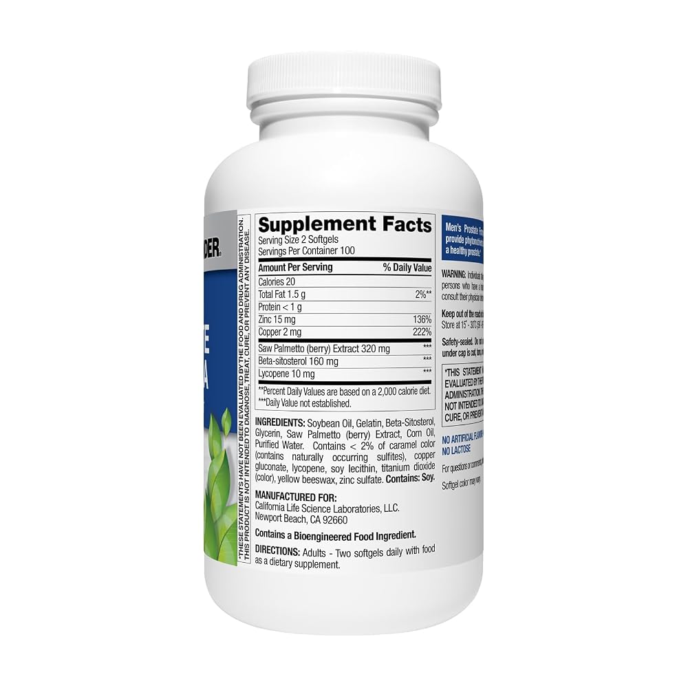Nature's Wonder Men's Prostate Formula with Saw Palmetto - 200 Softgels - image 6
