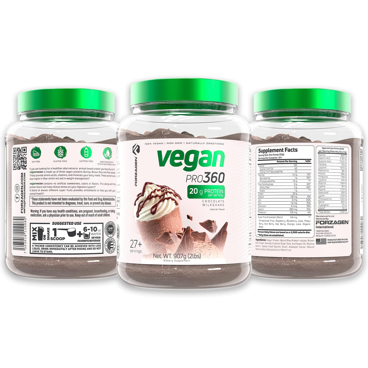 Forzagen Vegan Protein 360 2 Lbs 27 Servings