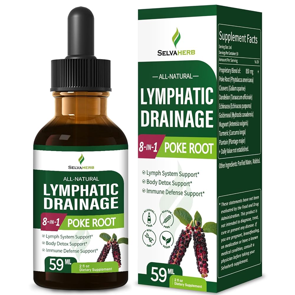 Selvaherb Poke Root Lymphatic Drainage Drops - 2 Fl Oz