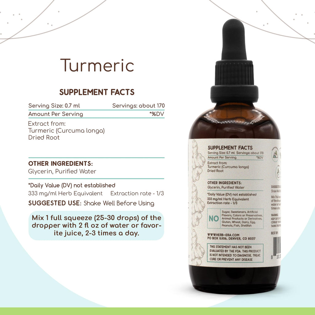 HerbEra Turmeric Alcohol-Free Herbal Extract Tincture