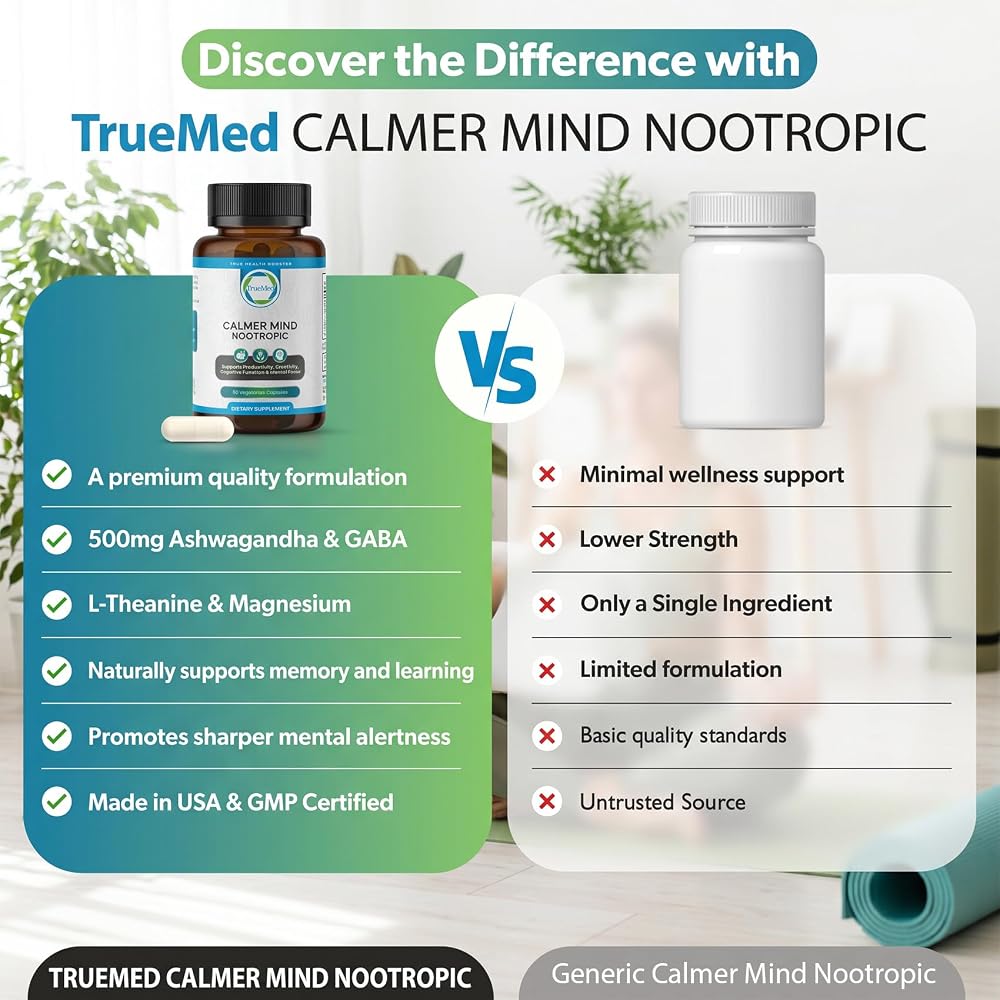 TRUEMED Calmer Mind Nootropic for Sleep & Relaxation - 60 Capsules - image 4