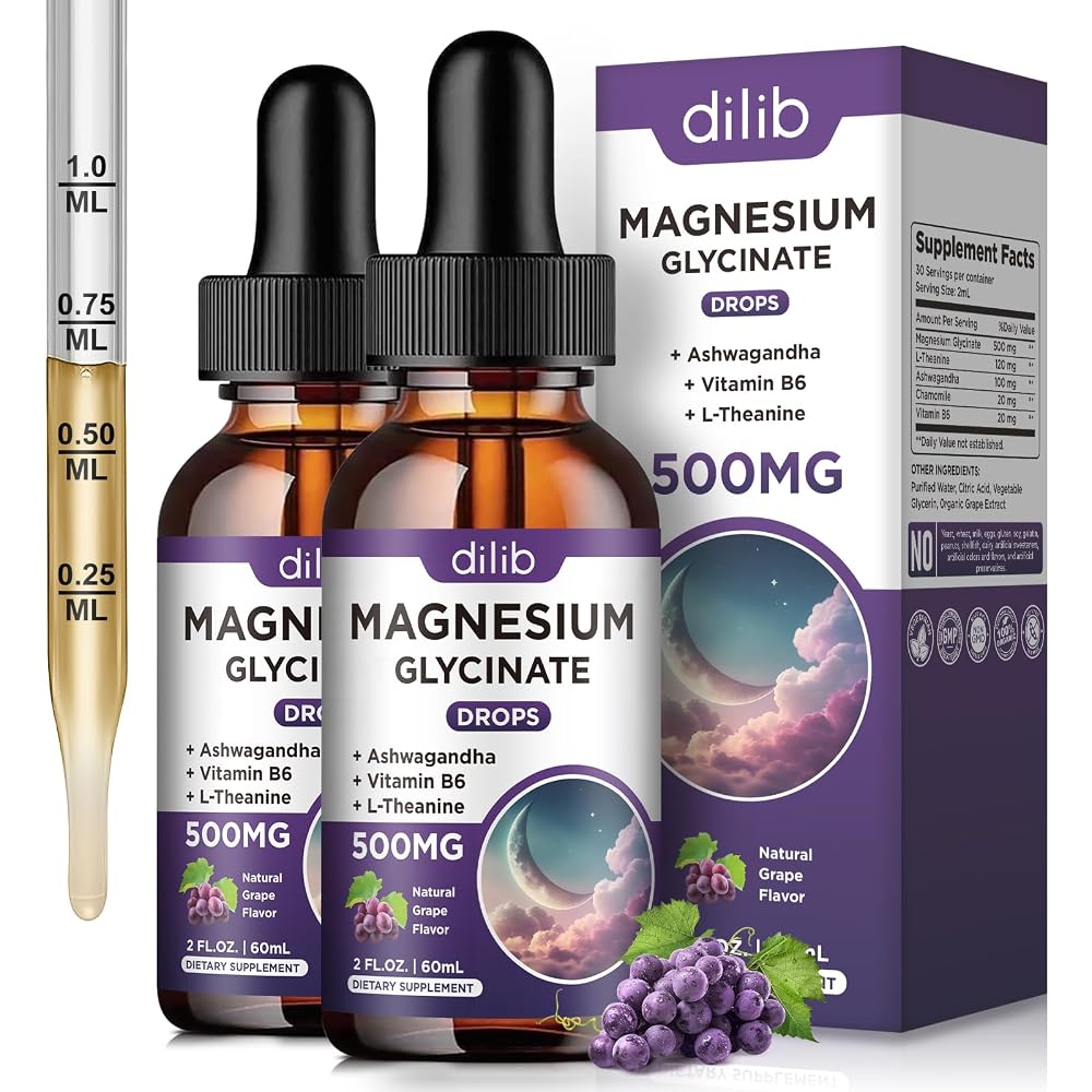 dilib Magnesium Glycinate Supplement, Magnesium Liquid Drops
