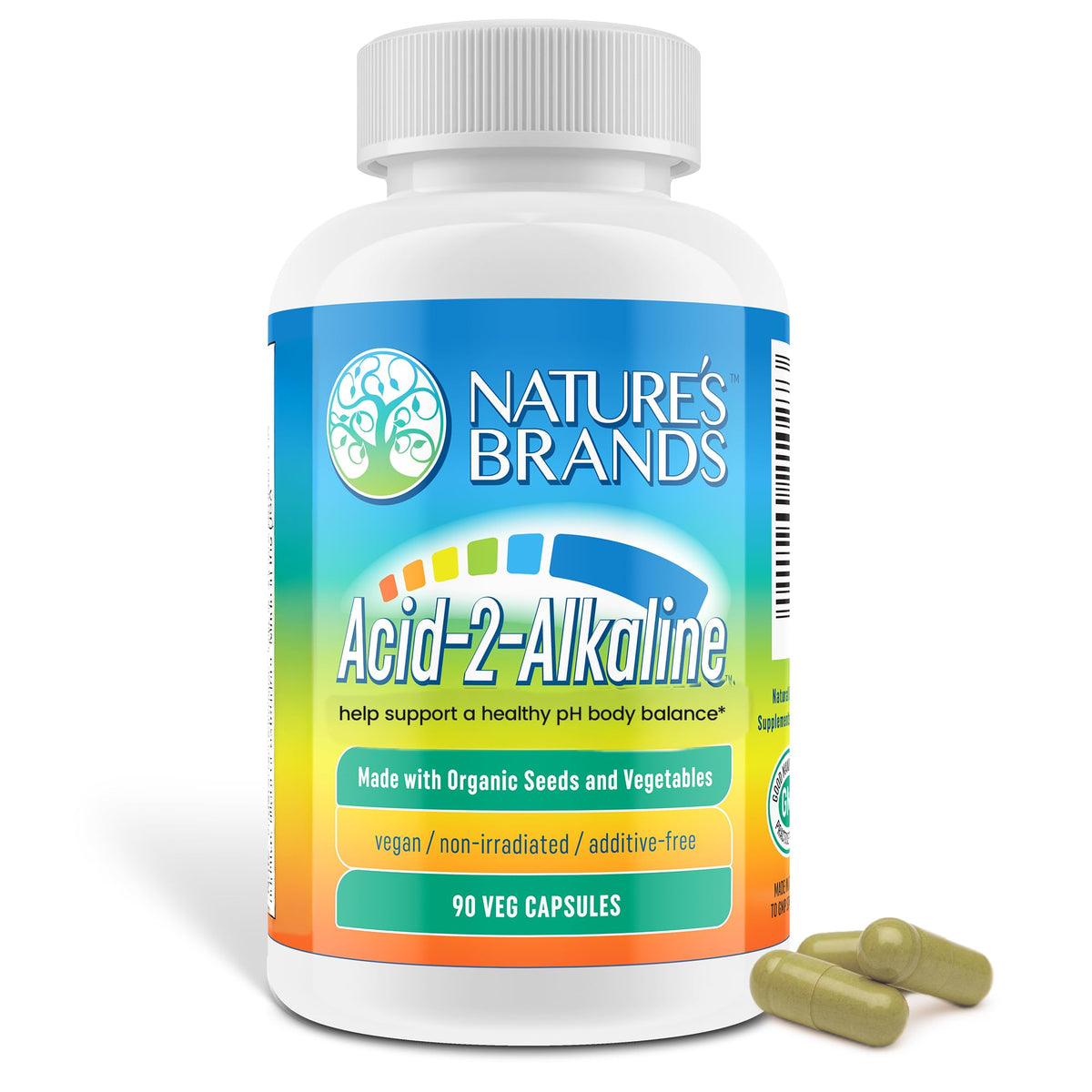 Nature's Brands Acid-2-Alkaline Supplements for Energy - 90 Capsules
