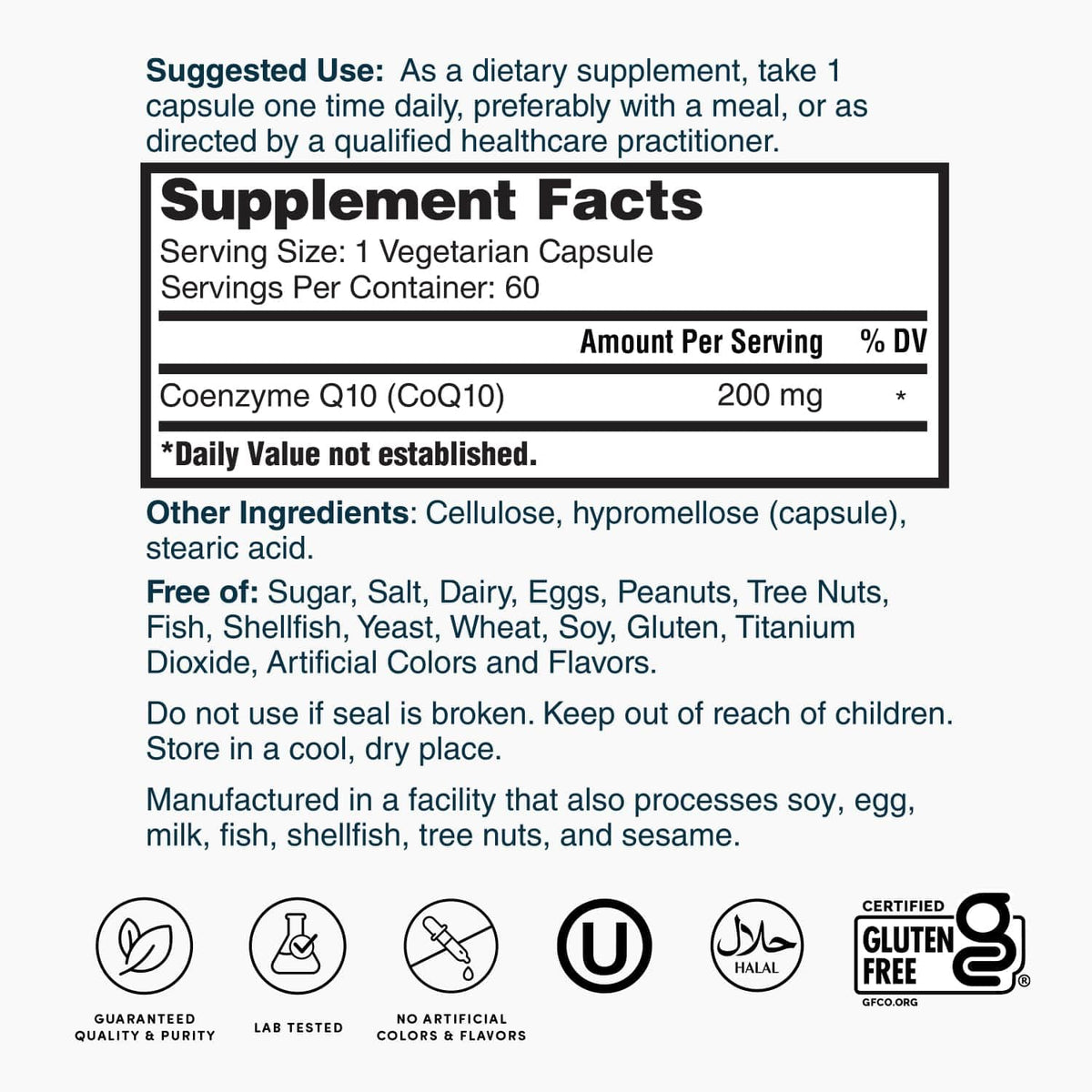 Nature's Lab CoQ10 200mg Antioxidant Supplement - 60 Capsules - image 5