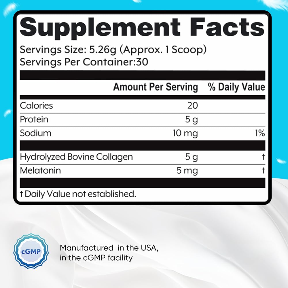 BEAUTY AND CUTIE Melatonin 5 mg Collagen Peptides Powder - 5.56 oz - image 2