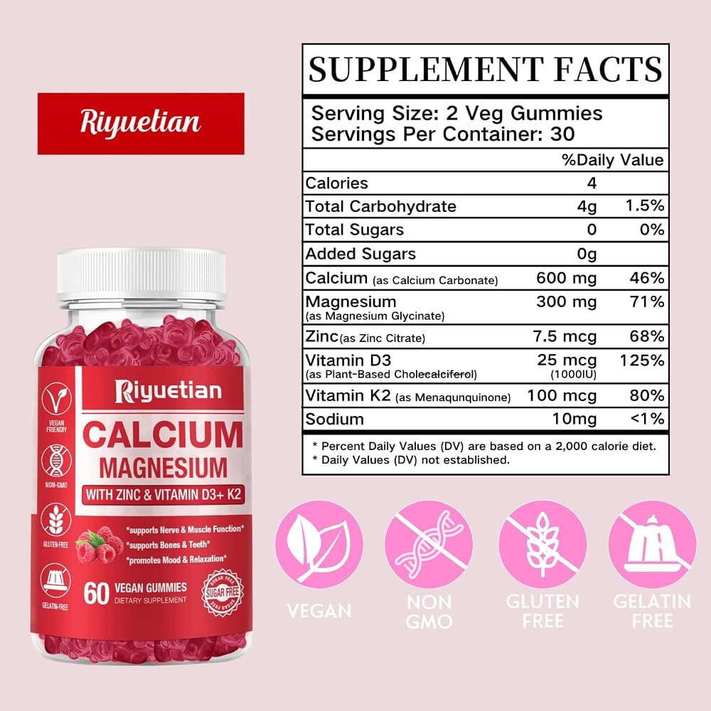 Riyuetian Calcium Magnesium Zinc Gummies