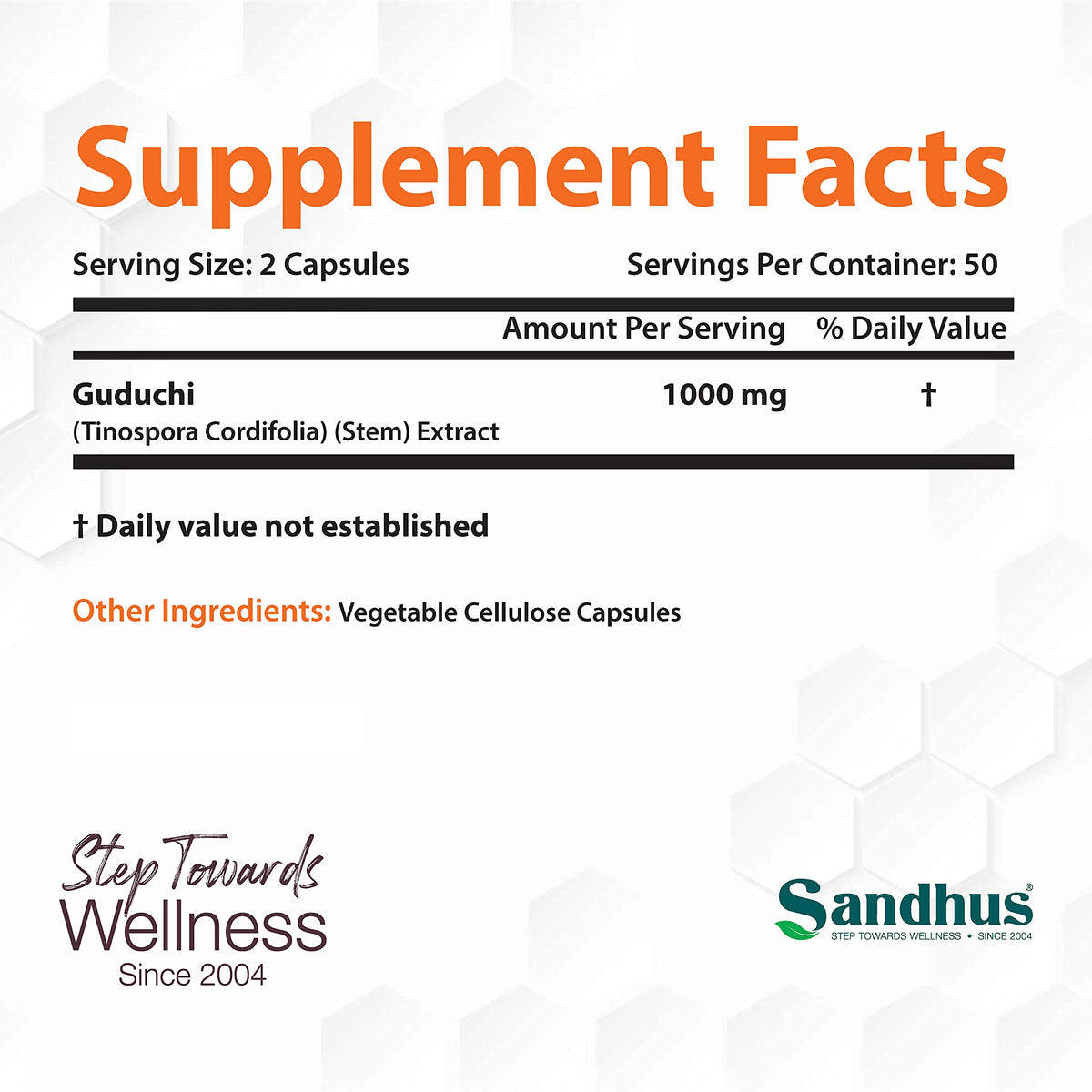 Sandhu's Guduchi Giloy 1000mg Immune Support - 100 Vegetarian Capsules - image 2