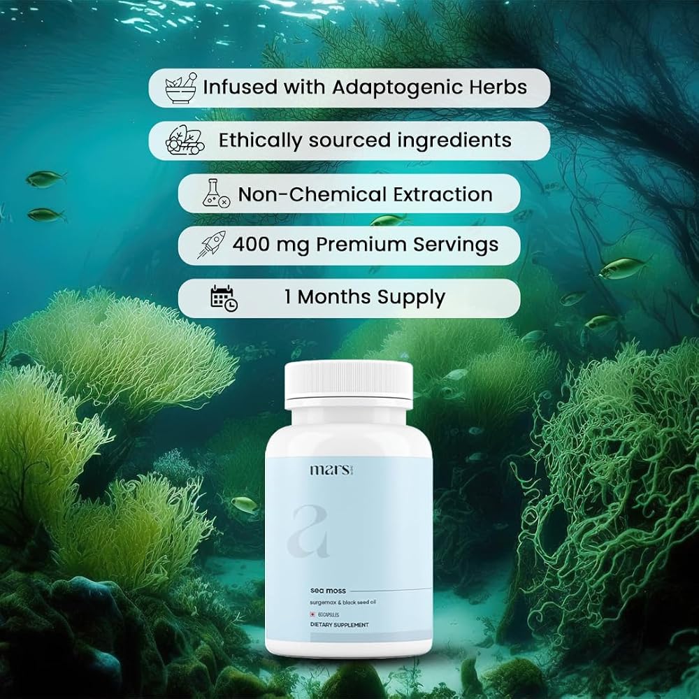 Mars by GHC Sea Moss Caps Surge Natural - 60 Capsules - image 2