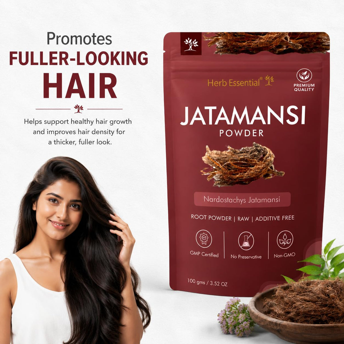 Herb Essential Jatamansi Root Powder for Hair Care - 100g - image 2