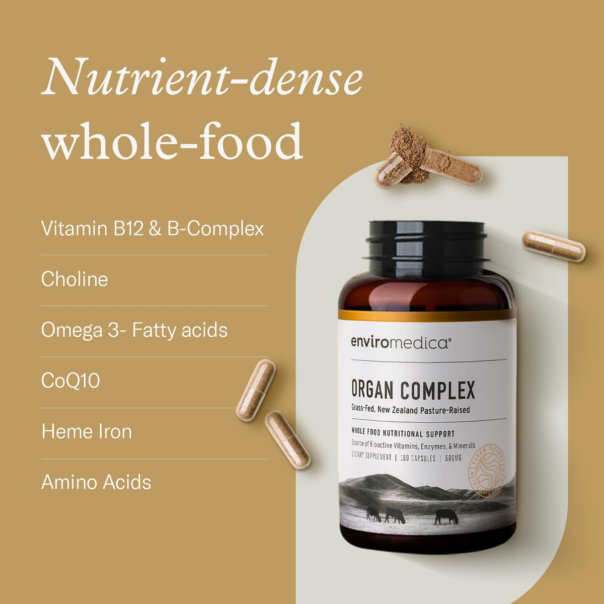 Enviromedica Grass-Fed Beef Organ Complex - 180 Capsules - image 5