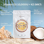 Micro Ingredients Vitamin D3 K2 MK-7 10,000 IU - 300 Softgels - image 2