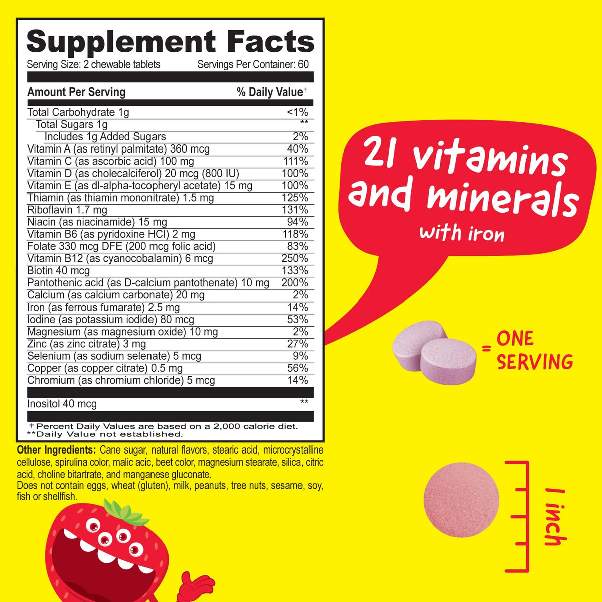 VitaWorks Kids Multivitamin with Iron Chewable Tablets - 120 Count - image 2