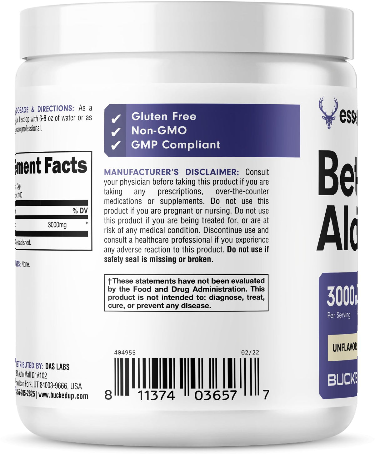Bucked Up Beta Alanine 300mg Powder, Unflavored - 100 Servings - image 4