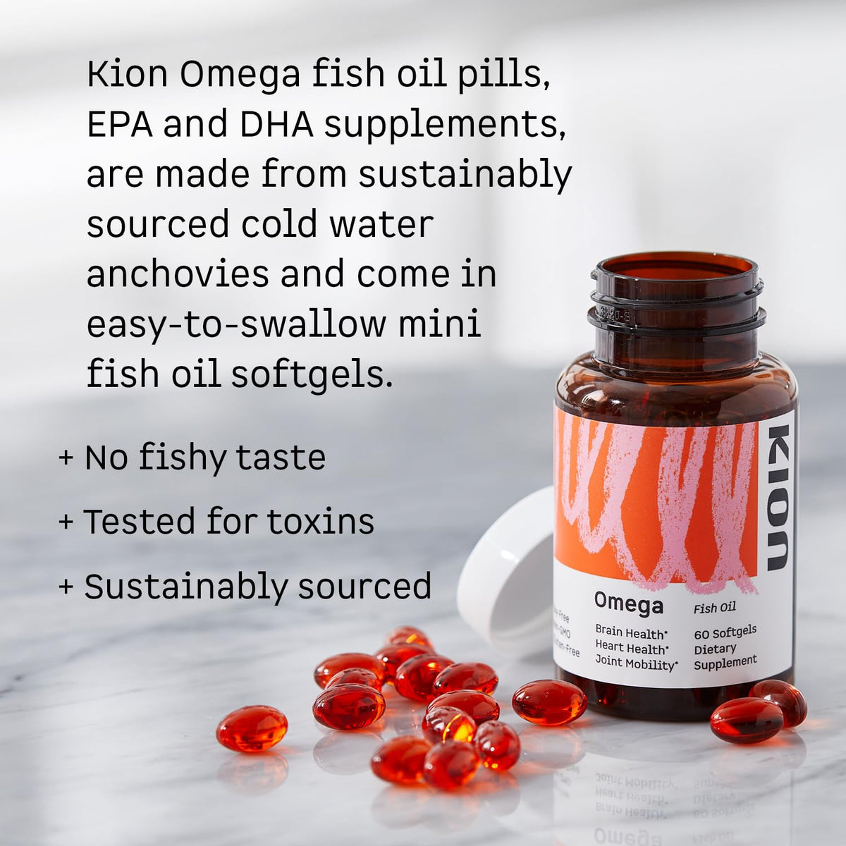 Kion Omega Omega-3 Fish Oil EPA & DHA Mini Softgels - 60 Count - image 2