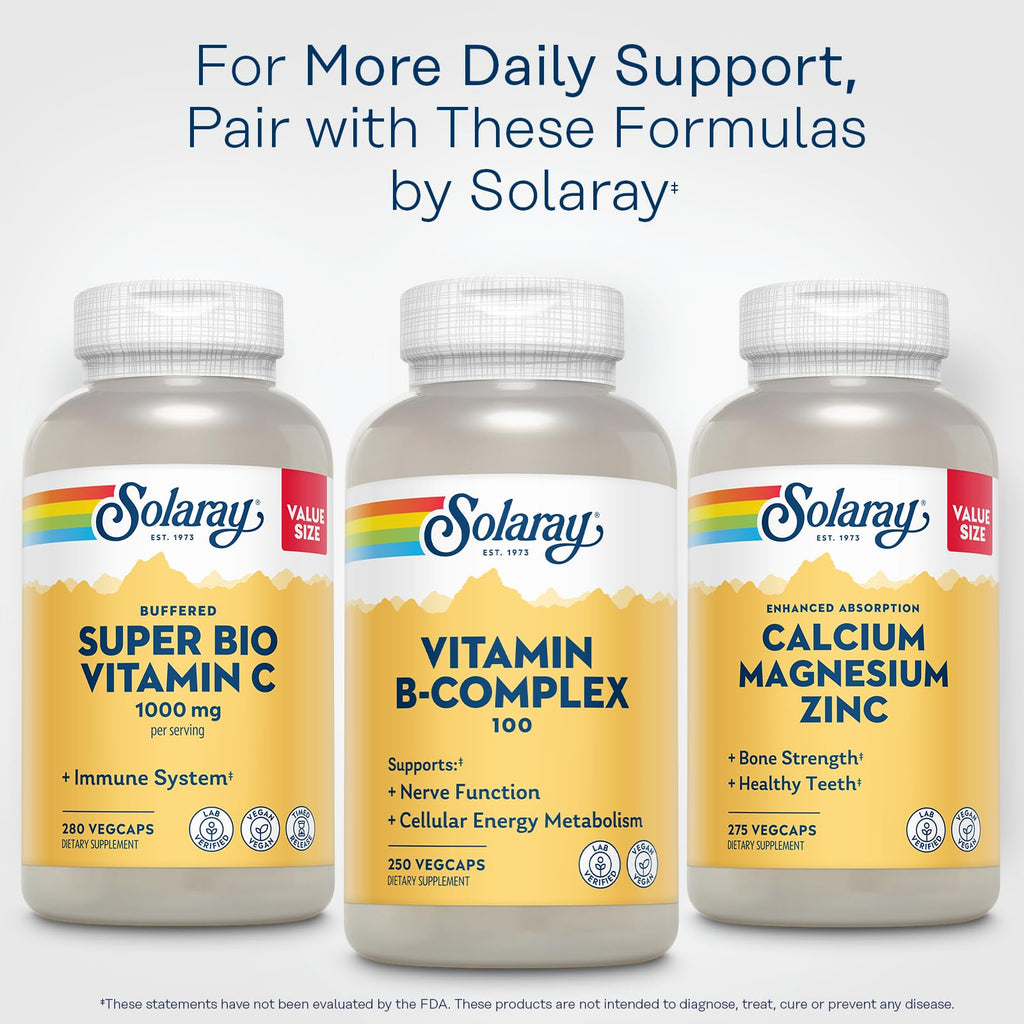 SOLARAY Vitamin B Complex 100 mg - 250 Vegetarian Capsules - image 6