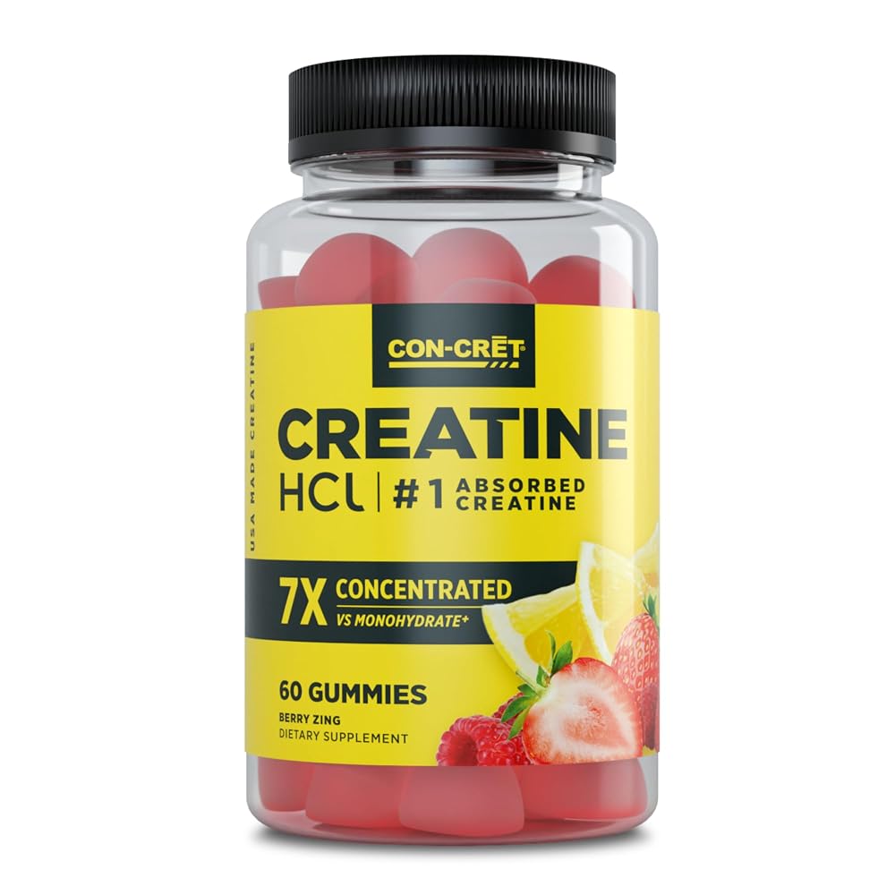 CON-CRET Creatine HCl Gummies for Muscle & Energy Support - 60 Count
