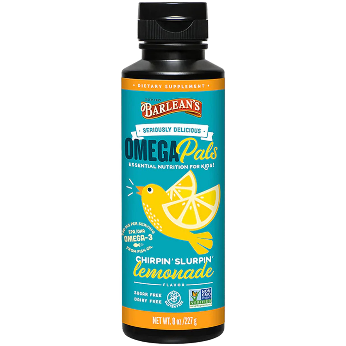 Barlean's Omega Pals Kids Omega-3 Fish Oil Lemonade - 8 Fl Oz