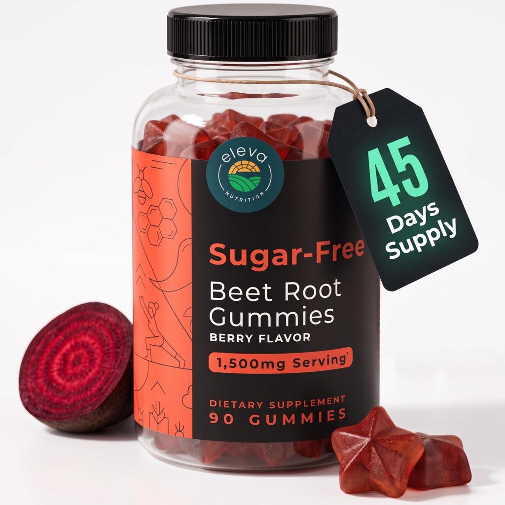 Eleva Nutrition Beet Root Gummies with Vitamin C & B9 - 90 Gummies